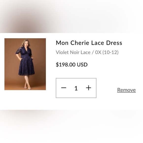 New Kiyonna Mon Cherie Lace Dress Sz 0X (US 10-12) 
In black and purple - Picture 9 of 10